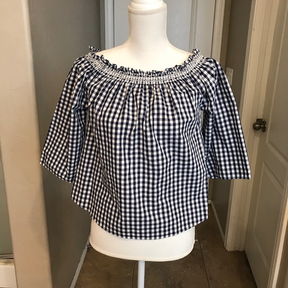 MadeWell off the shoulder gingham Top - Picture 3 of 5